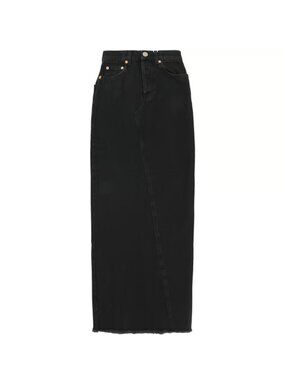 RAEY Womens Organic Denim Maxi Pencil Skirt Sz 10 in Black